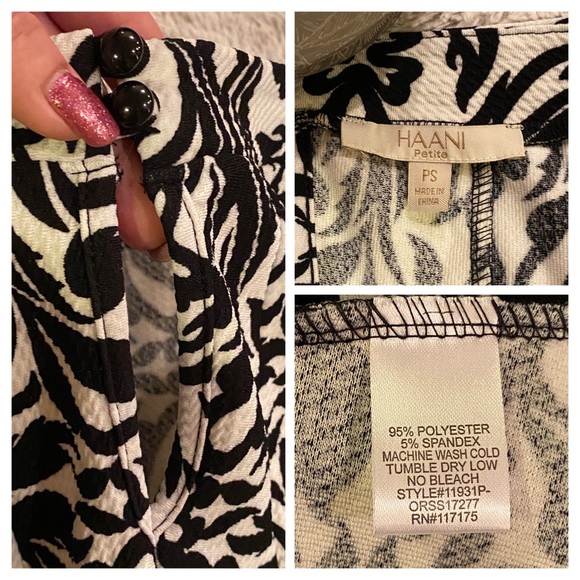 💖HAANI New York Black/White dress Sz. PS - Picture 5 of 5